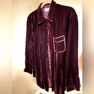 Dana Buchman Purple Velvet Long Sleeve Size 14